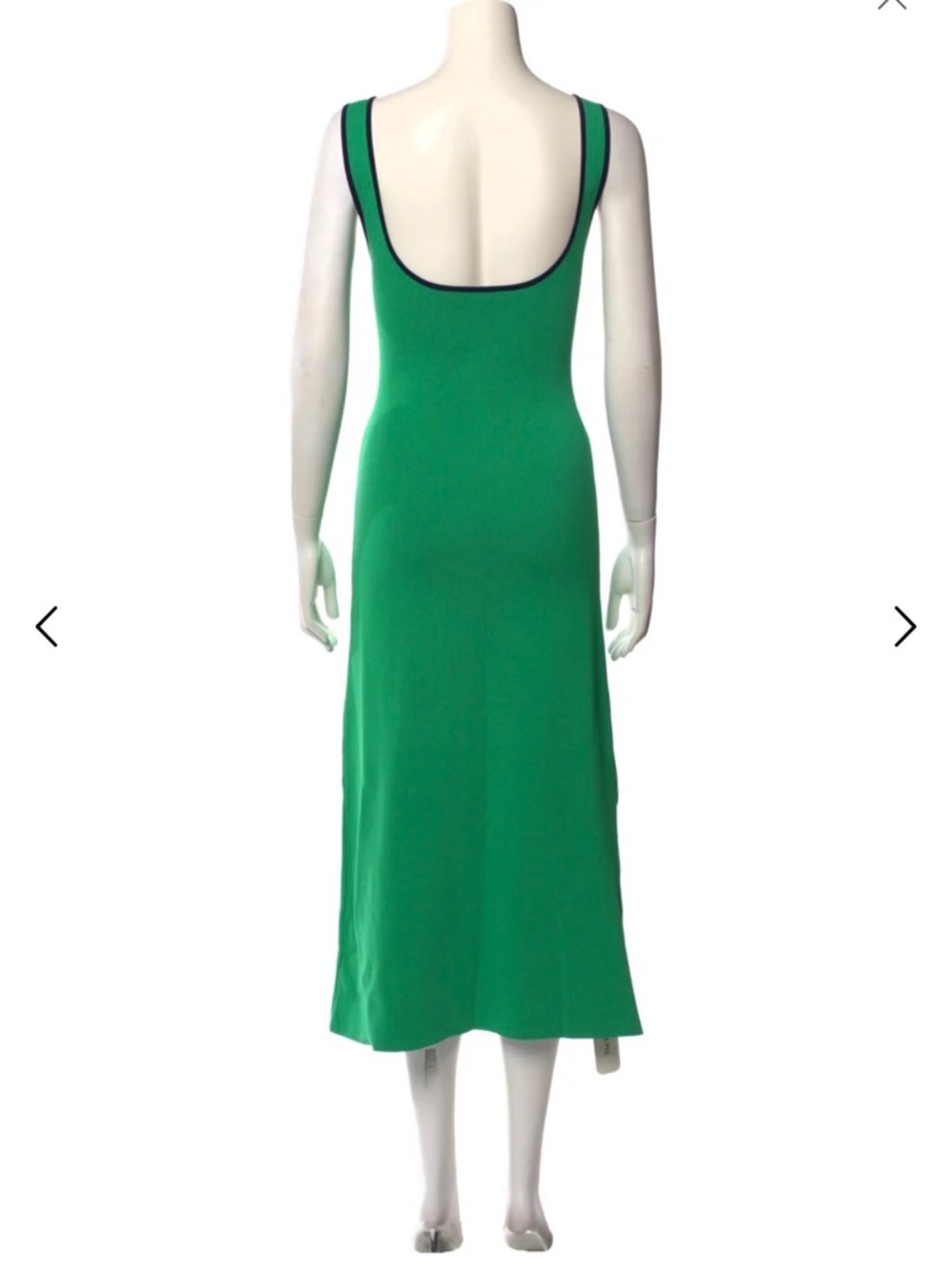 STAUD Green Square-Neck Knit Midi Dress - Picture 3 of 7